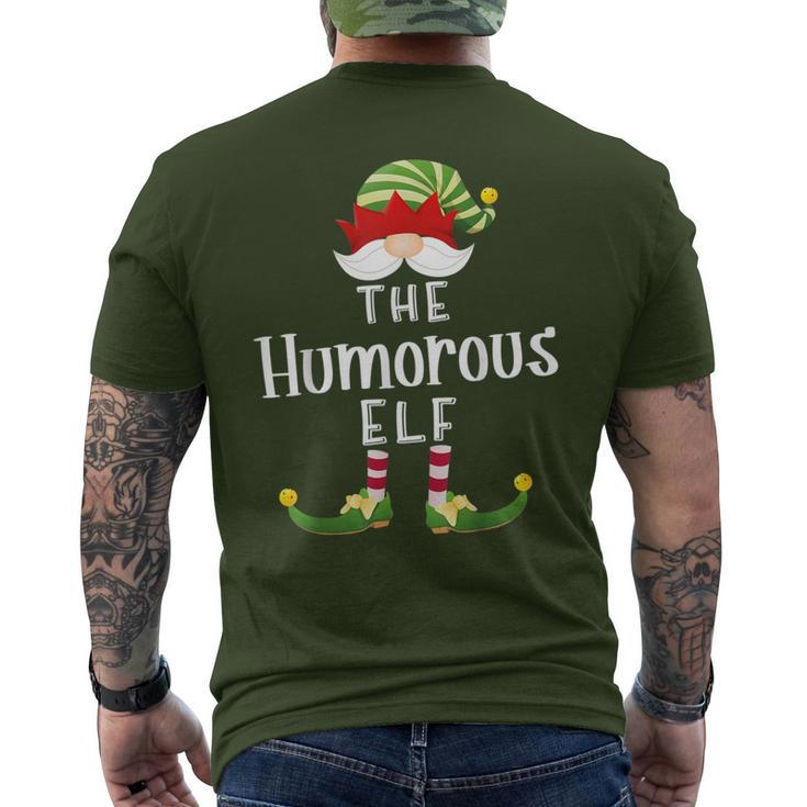 Humorous Elf Group Christmas Pajama Party Men's T-shirt Back Print