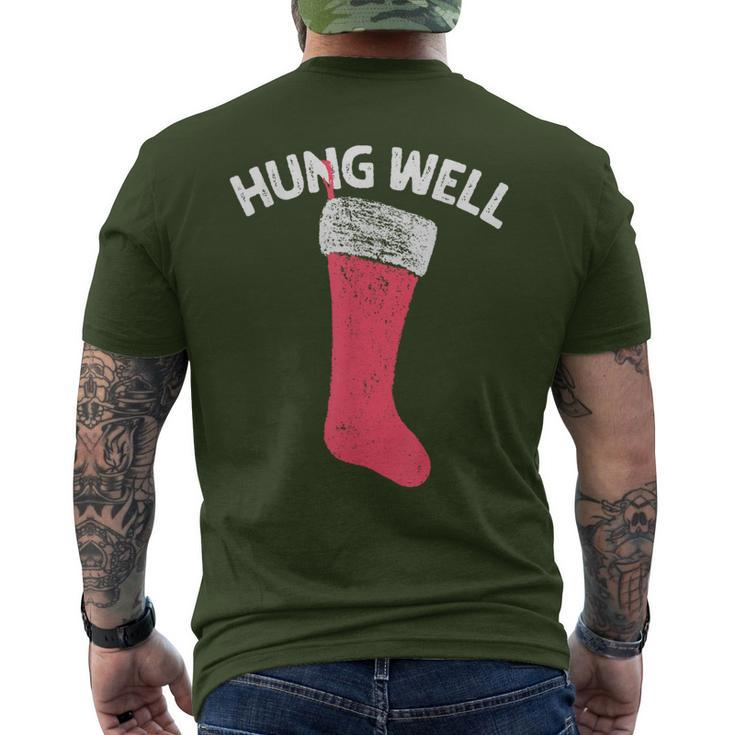 Hung Well Raunchy Christmas Dirty Christmas Party Joke Men's T-shirt Back Print