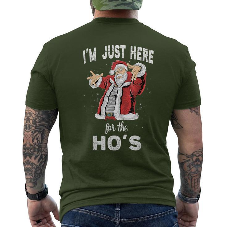 I'm Just Here For The Ho's Rude Christmas Santa Men's T-shirt Back Print