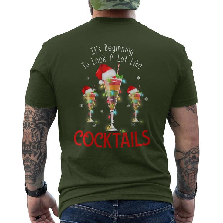 It's Beginning To Look A Lot Like Cocktails Christmas Men's T-shirt Back Print