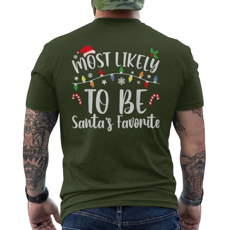 Most Likely To Be Santa's Favorite Christmas Family Matching Men's T-shirt Back Print