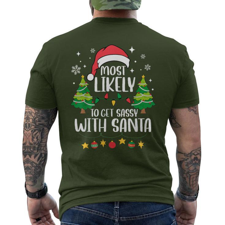 Most Likely To Get Sassy With Santa Matching Christmas Men's T-shirt Back Print