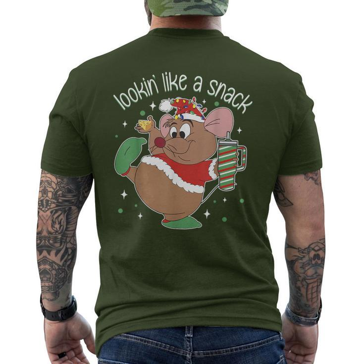 Looking Like A Snack Christmas Mouse Boujee Santa Xmas Men's T-shirt Back Print