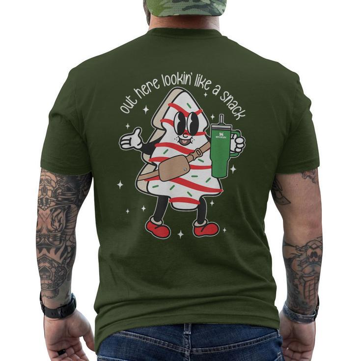 Out Here Looking Like A Snack Cute Boo Jee Xmas Trees Cakes Men's T-shirt Back Print