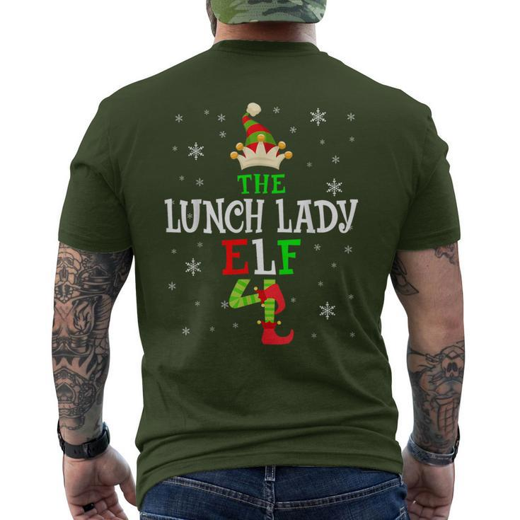 The Lunch Lady Elf Christmas Elf Party Matching Family Group Men's T-shirt Back Print