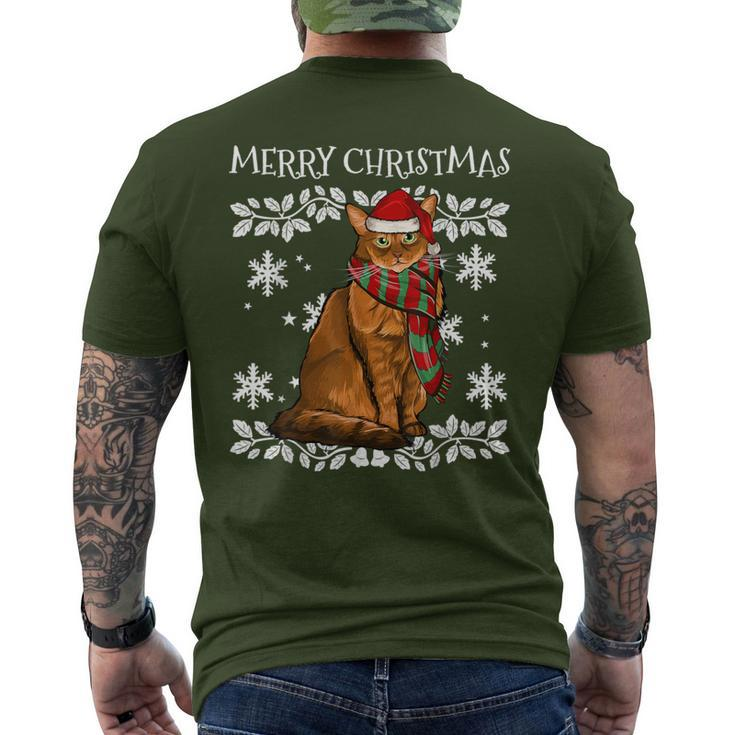 Merry Christmas Ornament Somali Cat Xmas Santa Men's T-shirt Back Print