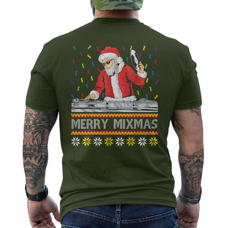Merry Mixmas Christmas Dj Hip Hop Music Party Ugly Fun Men's T-shirt Back Print