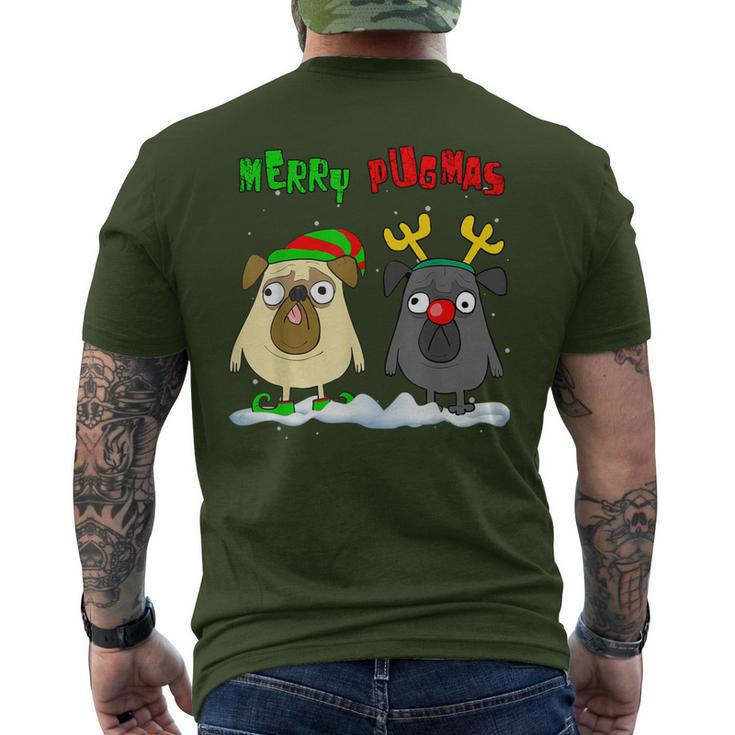 Merry Pugmas Christmas Party Xmas Holidays Pug Dog Lover Men's T-shirt Back Print