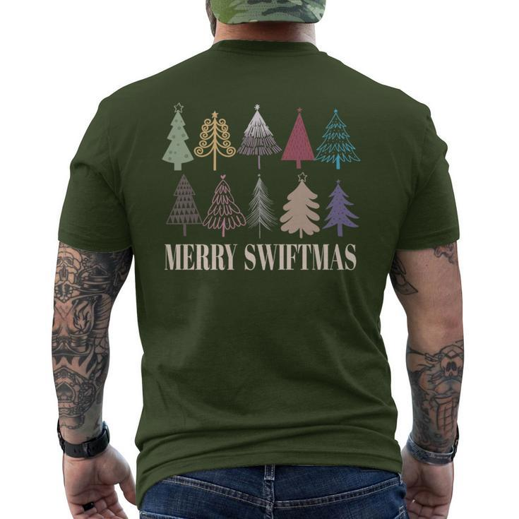 Merry Swiftmas Christmas Trees Xmas Holiday Pajamas Retro Men's T-shirt Back Print