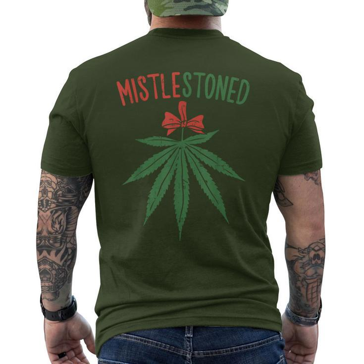 Mistlestoned Weed Stoner Christmas Marijuana 420 Men's T-shirt Back Print