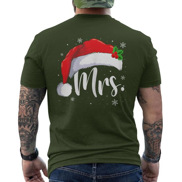 Mr Mrs Claus Christmas Couples Matching His And Her Pajamas Men's T-shirt Back Print