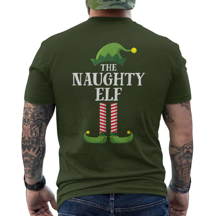 Naughty Elf Matching Family Group Christmas Party Men's T-shirt Back Print