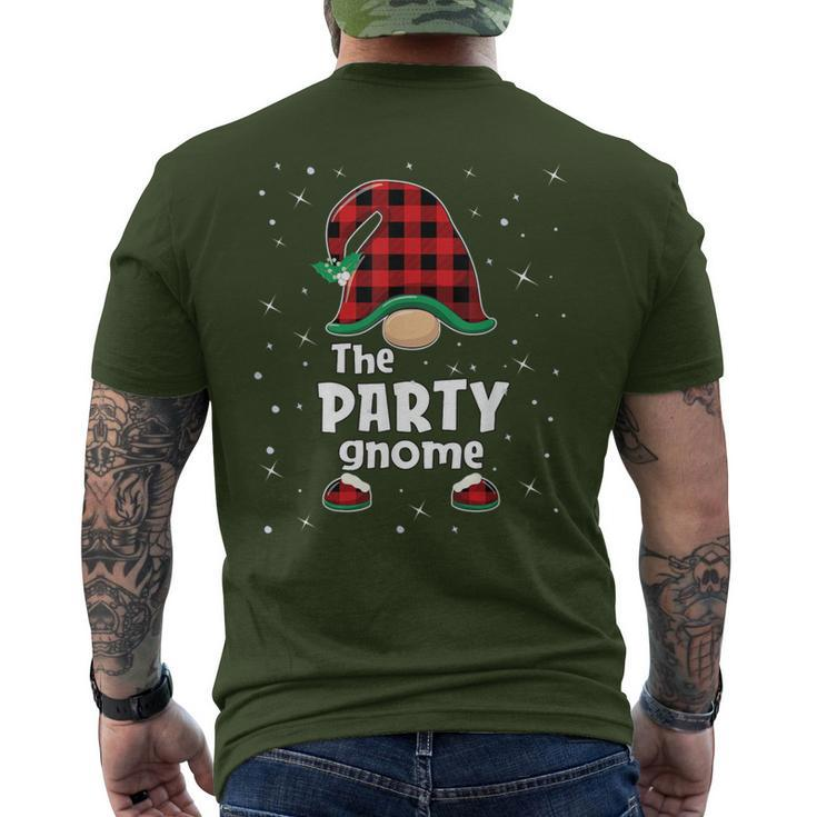 Party Gnome Buffalo Plaid Matching Christmas Pajama Men's T-shirt Back Print