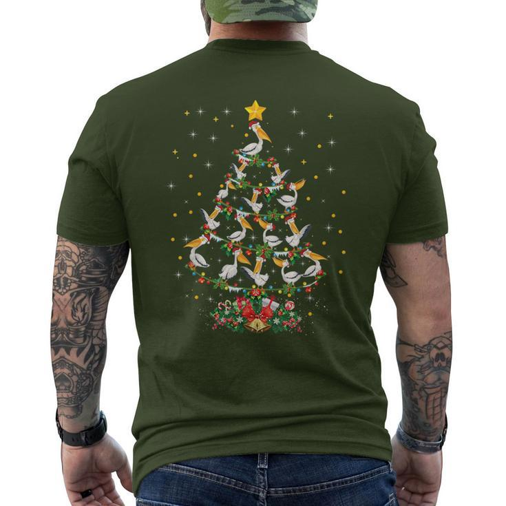 Pelican Lover Xmas Matching Pelican Christmas Tree Men's T-shirt Back Print