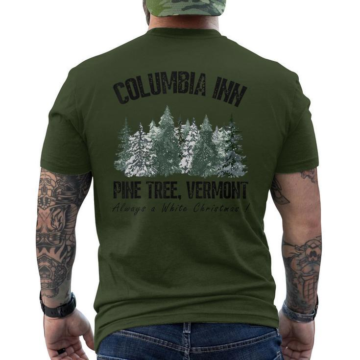 Pine Tree Vermont Always A White Christmas Tree Holiday Men's T-shirt Back Print
