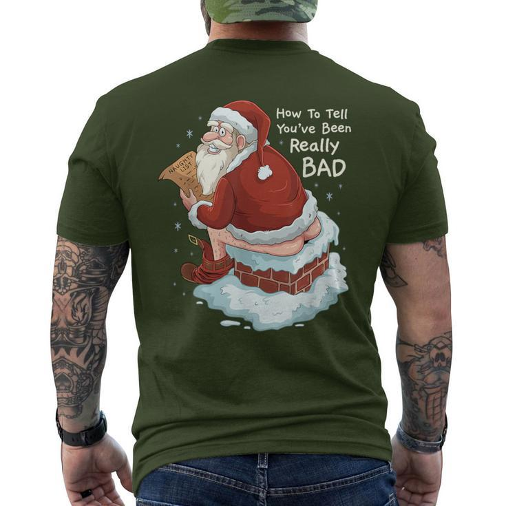 Pooping Santa Really Bad Naughty List Christmas Men's T-shirt Back Print