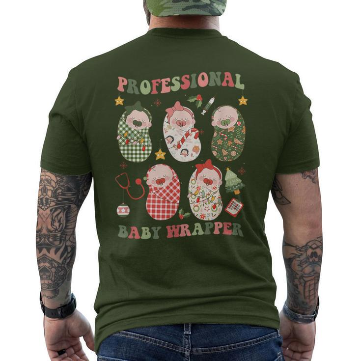 Professional Baby Wrapper Labor And Delivery Christmas Nurse Men's T-shirt Back Print