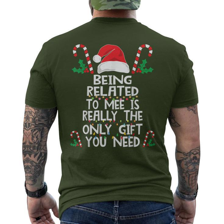 Being Related To Me Christmas Pajama Family Xmas Holiday Men's T-shirt Back Print