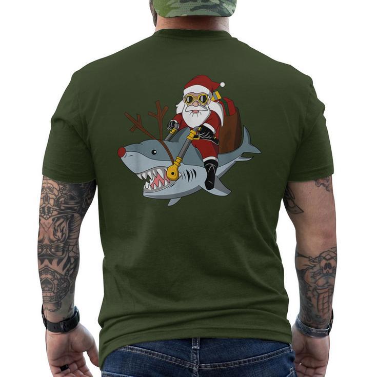 Santa Big Shark Ugly Christmas Pajama Cute Men's T-shirt Back Print