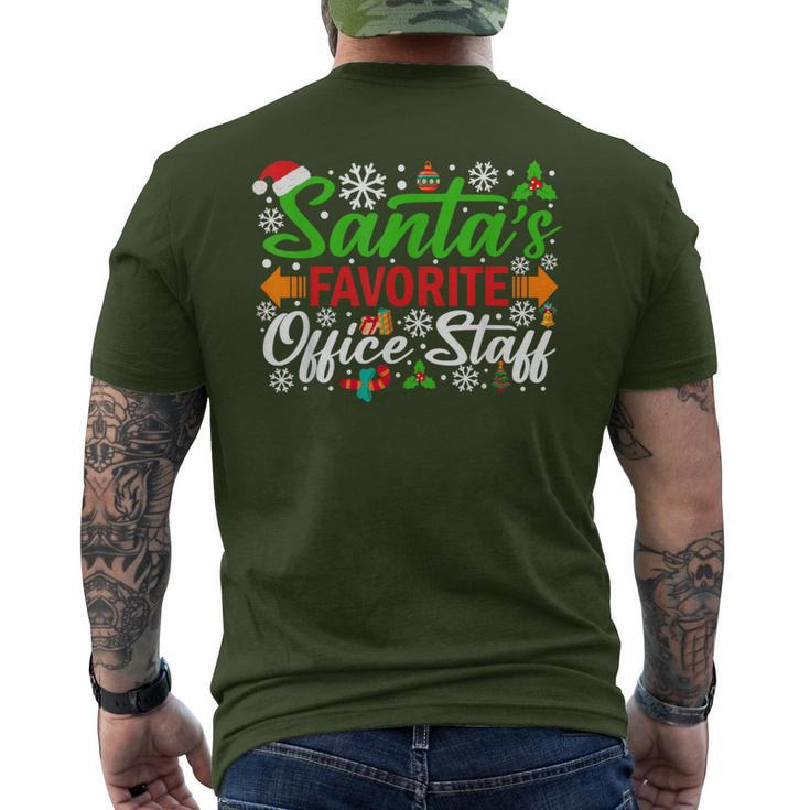 Santa's Favorite Office Staff Christmas Xmas Men's T-shirt Back Print