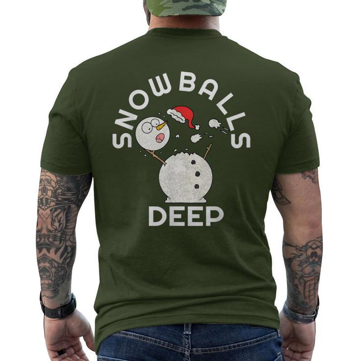 Snowballs Deep Christmas Snowman Men's T-shirt Back Print