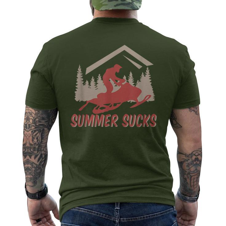 Snowmobile Jet-Ski Xmas Summer Sucks Fun Saying Winter-Sport Men's T-shirt Back Print