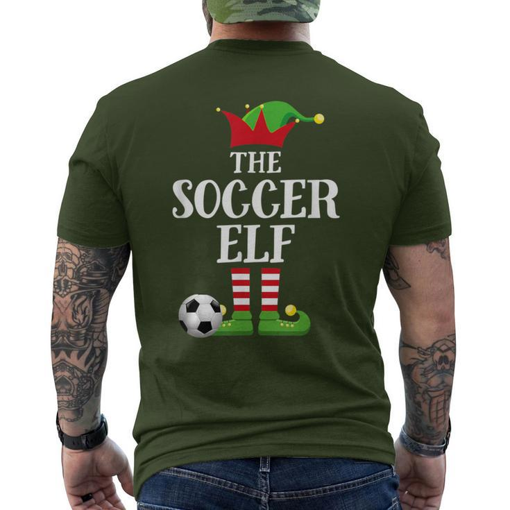 Soccer Elf Family Matching Christmas Group Elf Pajama Men's T-shirt Back Print