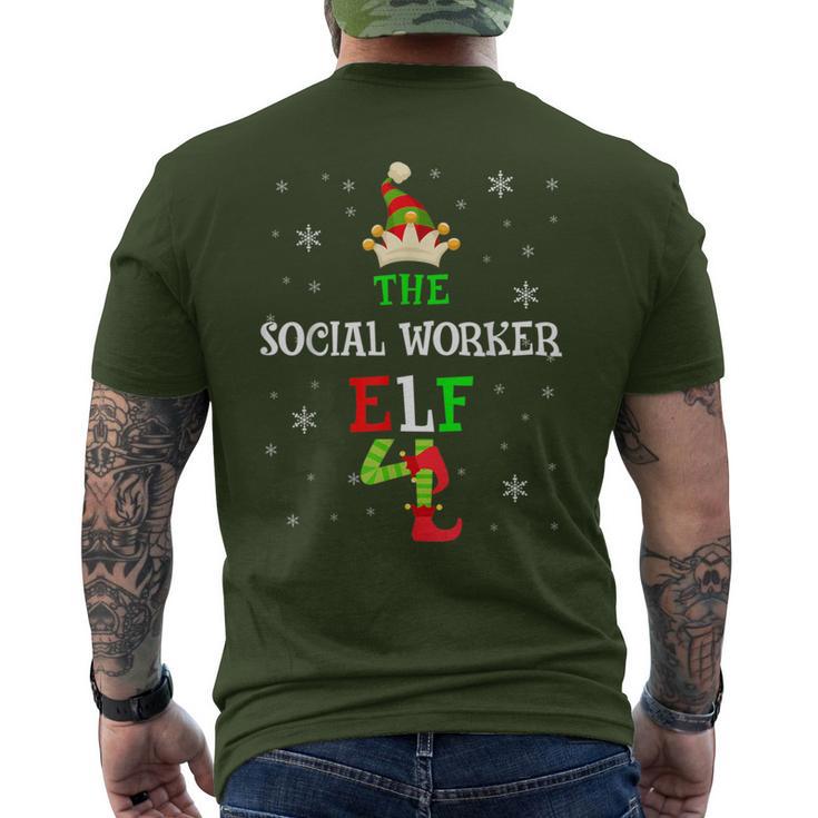 The Social Worker Elf Christmas Elf Matching Family Group Men's T-shirt Back Print