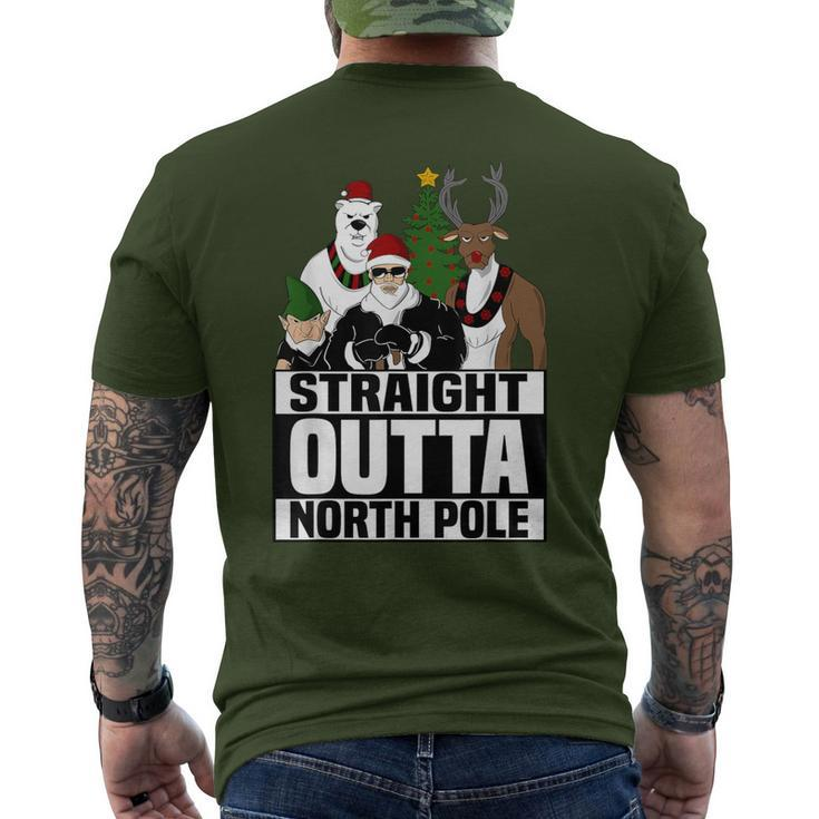 Straight Outta North Pole Christmas Pajama Men's T-shirt Back Print