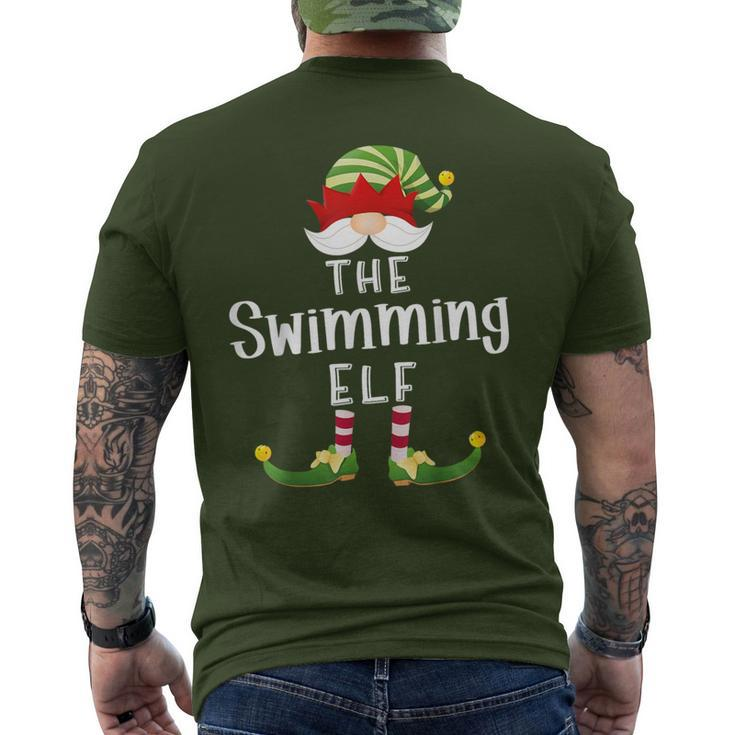 Swimming Elf Group Christmas Pajama Party Men's T-shirt Back Print