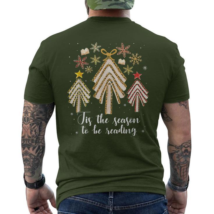 Tis The Season To Be Reading Librarian Christmas Tree Men's T-shirt Back Print