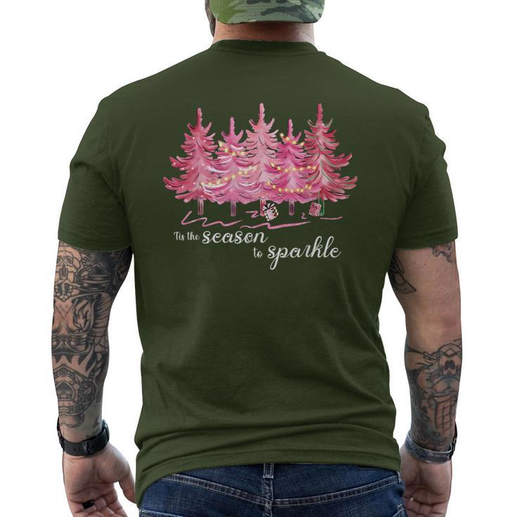 Tis The Season To Sparkle Cute Pink Christmas Tree Men's T-shirt Back Print