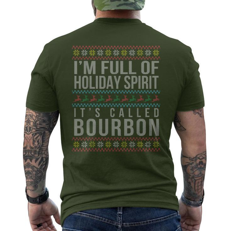Ugly Christmas Drinking Bourbon Holiday Party Men's T-shirt Back Print