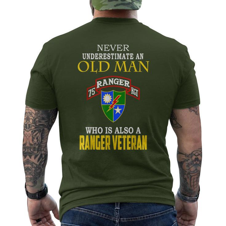 Never Underestimate A 75Th Ranger Ranger Veteran Christmas Men's T-shirt Back Print
