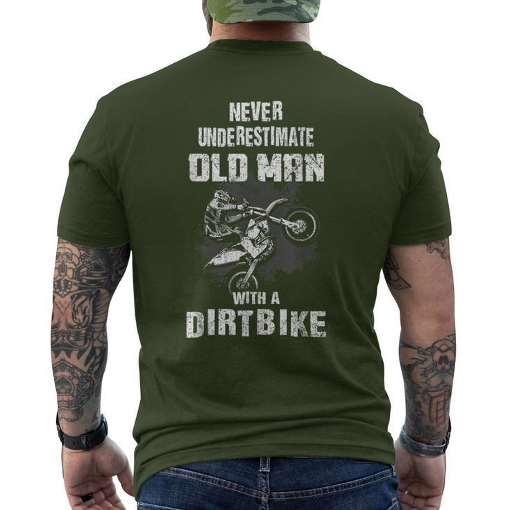 Never Underestimate An Old Man With A Dirt Bike Christmas Men's T-shirt Back Print