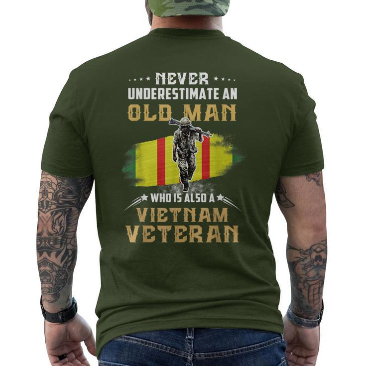 Never Underestimate An Old Vietnam Veteran Veteran Day Xmas Men's T-shirt Back Print