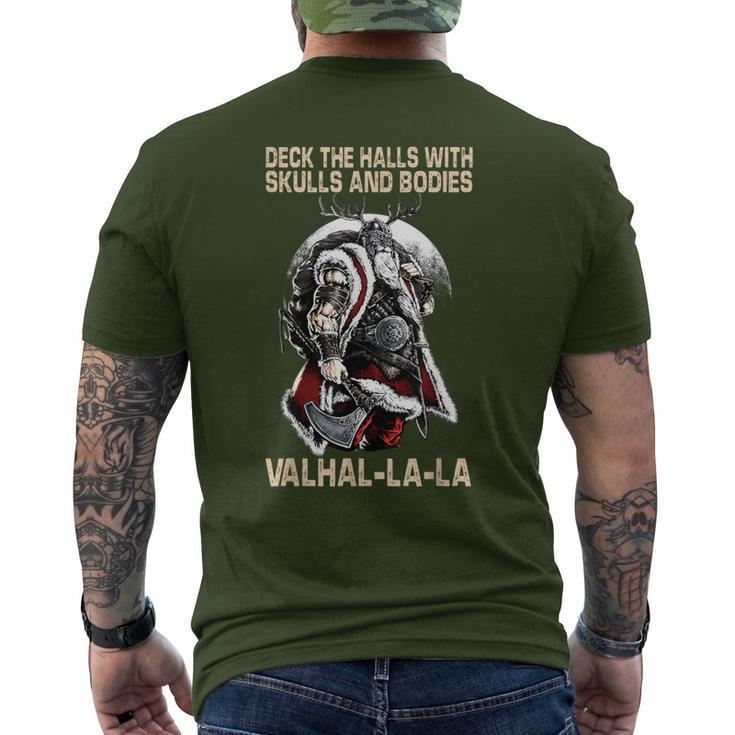 Valhalla-La Deck The Halls With Skulls And Bodies Christmas Men's T-shirt Back Print