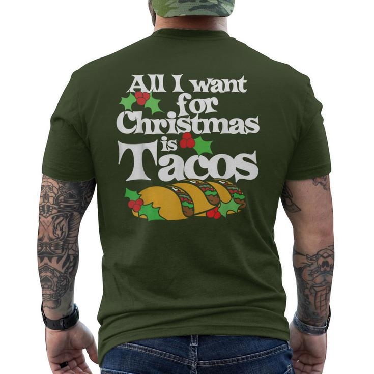 All I Want For Christmas Is Tacos Cute Taco Tuesday Men's T-shirt Back Print
