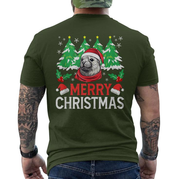 Weddell Seal Christmas Pajama Costume For Xmas Holiday Men's T-shirt Back Print