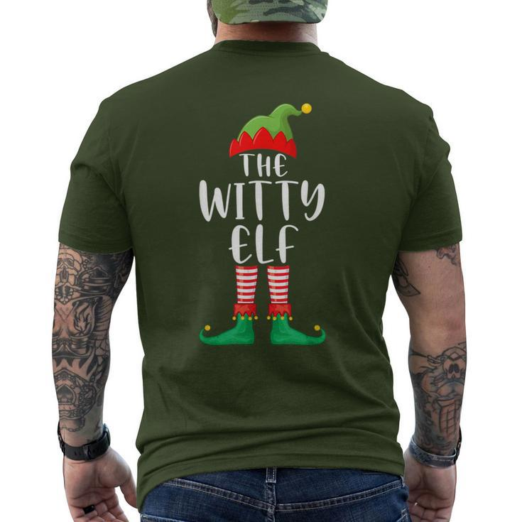 Witty Elf Matching Family Group Christmas Party Pajama Men's T-shirt Back Print