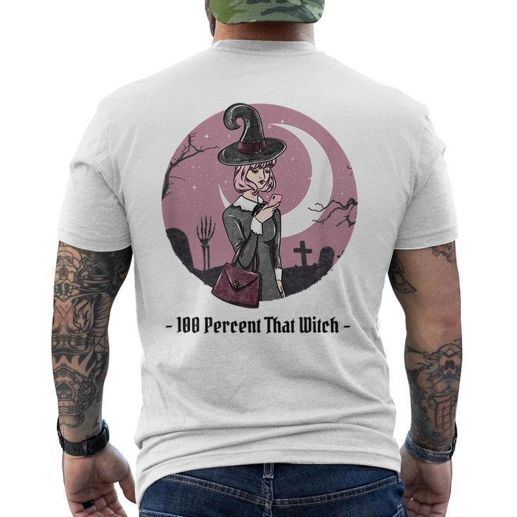 100 Percent That Witch Graphic Witch Men's T-shirt Back Print