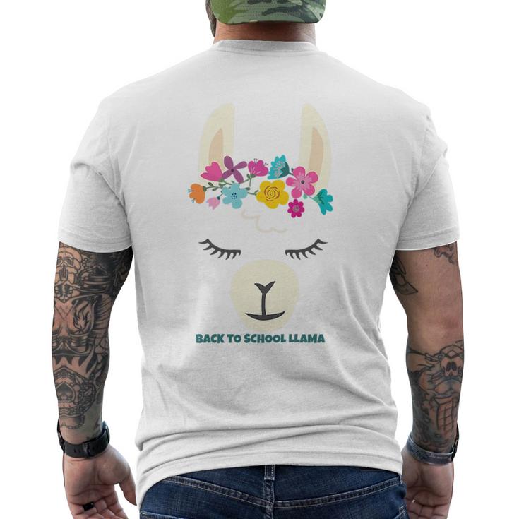 Kids Back To School Llama - Girls Kindergarten Grade 1 2 3 4 5   Gifts For Llama Lovers Funny Gifts Mens Back Print T-shirt