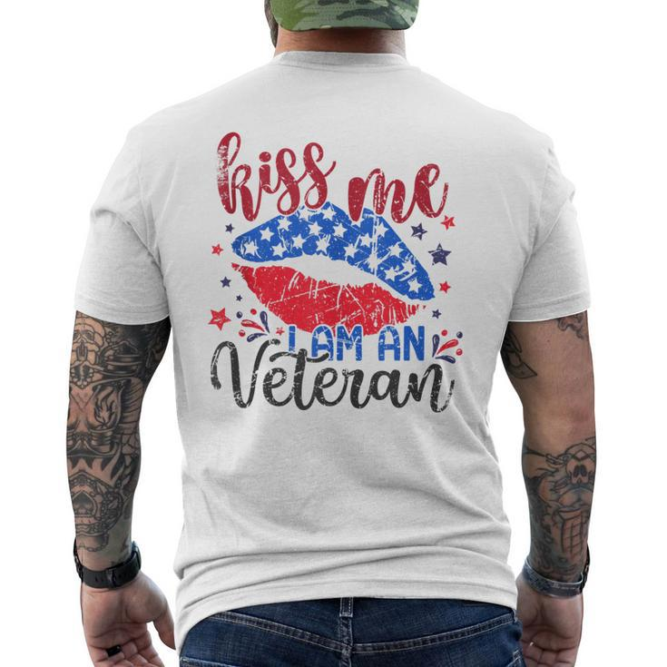 4Th Of July 2023 Kiss Me I-Am An Veteran Patriotic American  Mens Back Print T-shirt