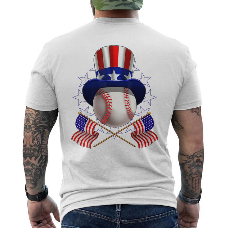 4Th Of July American Baseball Uncle Sam Hat Funny  Mens Back Print T-shirt