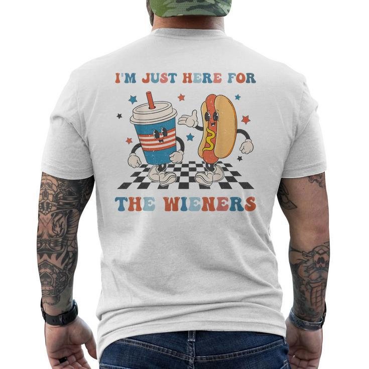 4Th Of July Hot Dog Im Just Here For The Wieners Men's Crewneck Short Sleeve Back Print T-shirt
