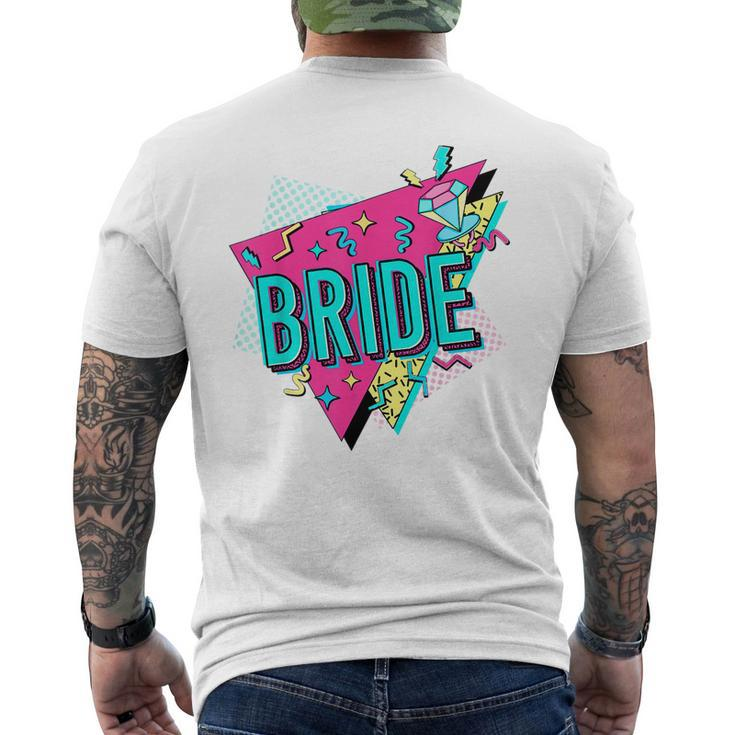 90S Bride Retro Bride Of The 90S Bachelorette Party Men's T-shirt Back Print