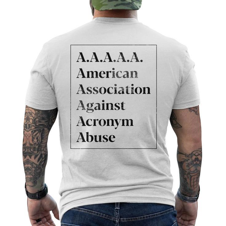 Aaaaa American Association Against Acronym Abuse Men's T-shirt Back Print
