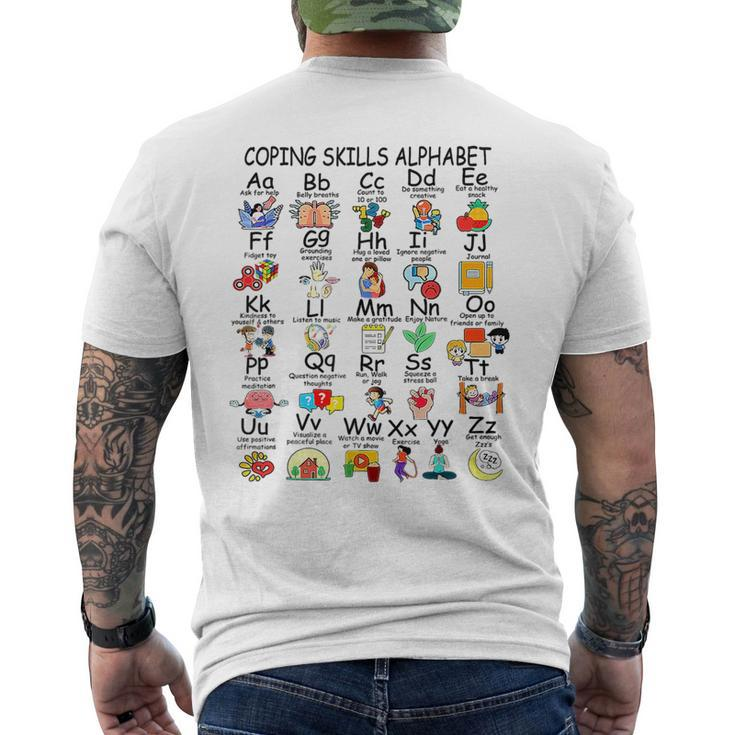 Abc Coping Skills Alphabet Mental Health Awareness Counselor  Mens Back Print T-shirt