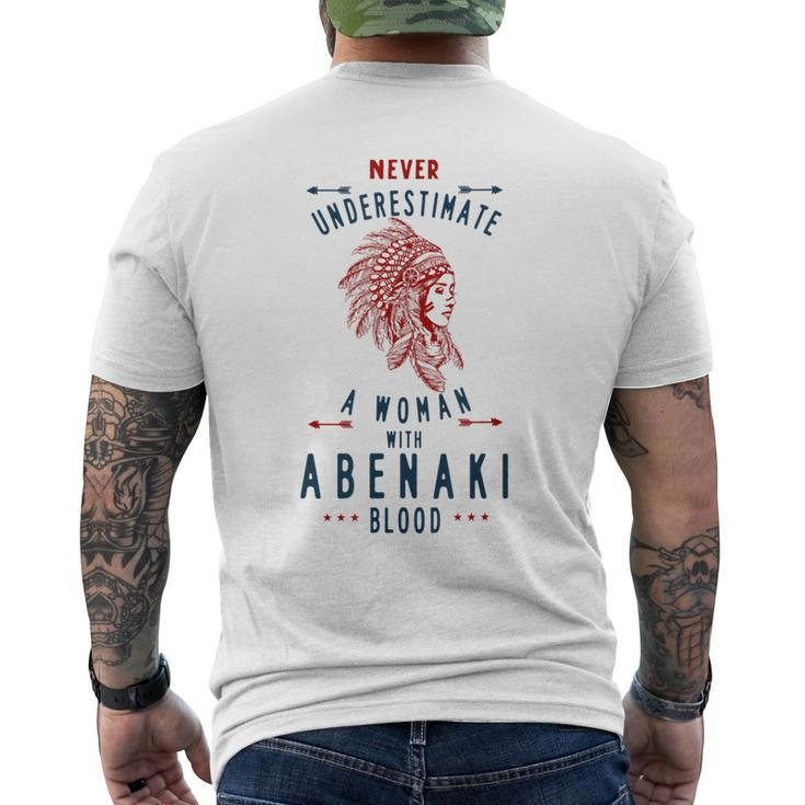 Abenaki Native American Indian Woman Never Underestimate Native American Funny Gifts Mens Back Print T-shirt