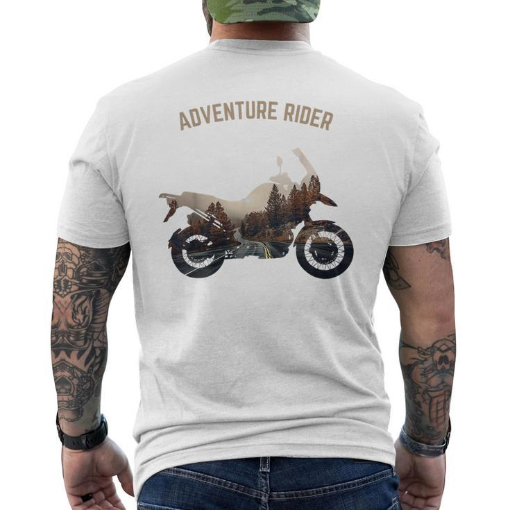 Adventure Motorcycle Biker Off Road Rider Mountain Travel Men's Back Print T-shirt